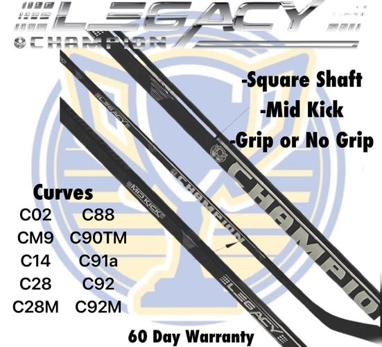 2 Pack Champion Legacy Hockey Sticks P28 75 Flex Right Hand