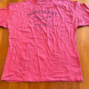 Brand New Without Tags Men’s XL Comfort Wash Nantucket Nautical Design Short Sleeve T-Shirt Red Blue