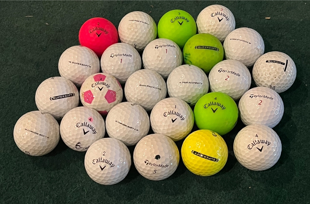 Lot Of 25 Assorted Used Golf Balls (Check Description)
