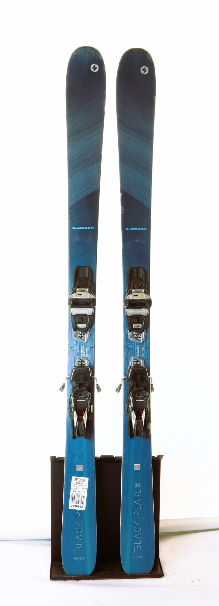 Used 2022 Blizzard Black Pearl 88 skis w/ Marker Squire 11 bindings, Size: 153 (Option 2204012)