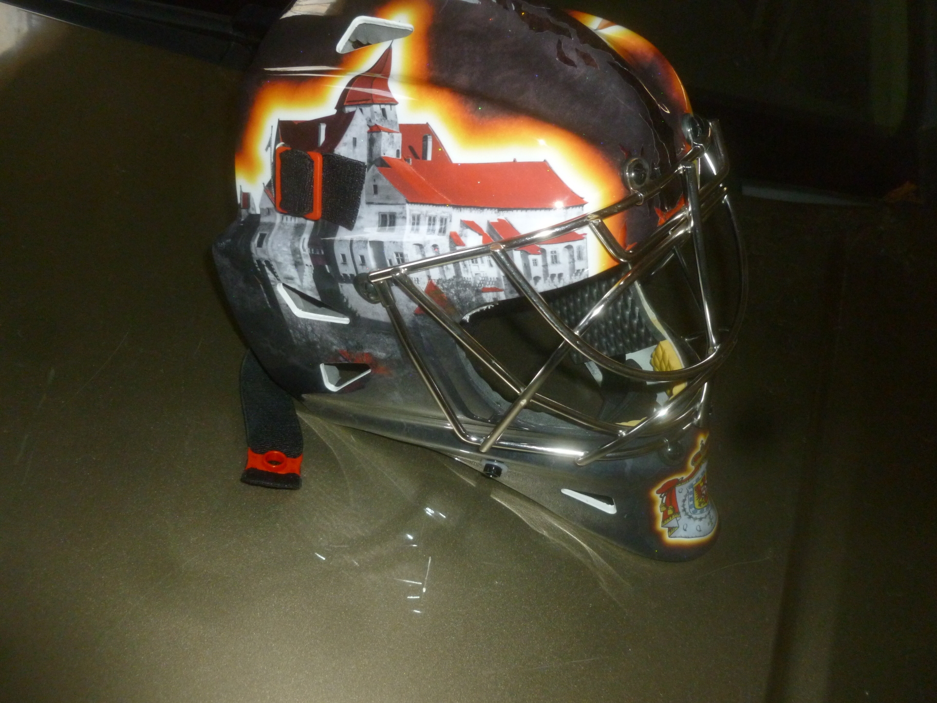 Wall Goalie Mask complete refurbished with custom paint