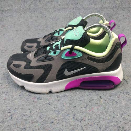 Nike Air Max 200 Girls 7Y Running Shoes Athletic Sneakers Gray Purple AT5627-004