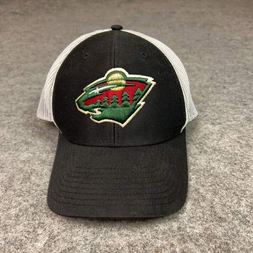 Minnesota Wild Mens Hat Cap Snapback Black White Trucker 47 Hockey NHL Logo