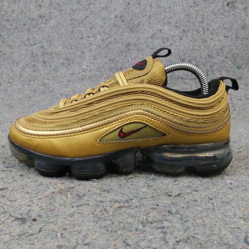 Nike Air Vapormax 97 Boys Size 4.5YShoes Sneakers Metallic Gold AQ2657-700