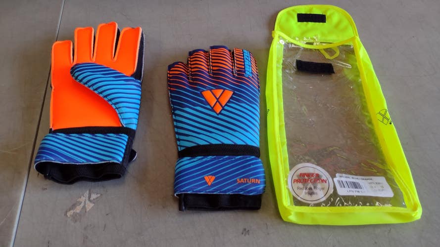 Vizari Sports Soccer Goalkeeper Gloves | Orange/Blue Size 4 | VZGL92811-4