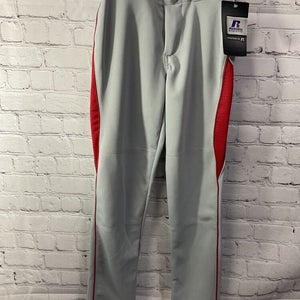 Russell Athletic Baseball Pants Size Small Gray Red New With Tags