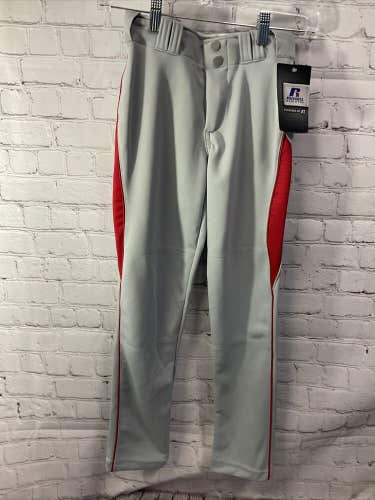 Russell Athletic Baseball Pants Size Small Gray Red New With Tags