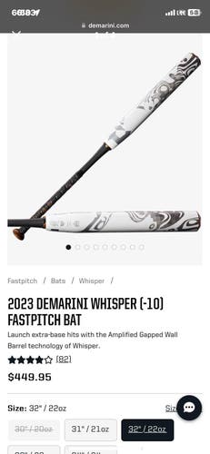2023 DeMarini Whisper -10