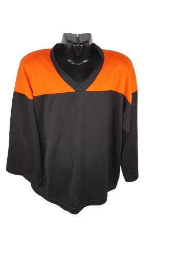 Xtreme Basics Yth S/M Black Orange Hockey Jersey - Youth Small Medium