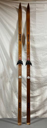 Vintage HUSKI Classic 188cm Wooden Cross Country Skis Geze 3-Pin Bindings