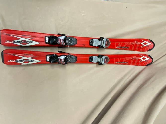 Used Kid's Volkl 110 cm All Mountain Unlimited AC Jr Skis With Bindings