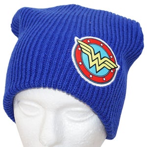 Vintage Wonder Woman Logo Or Symbol Dc Comics Blue Winter Knit Beanie Cap 2017