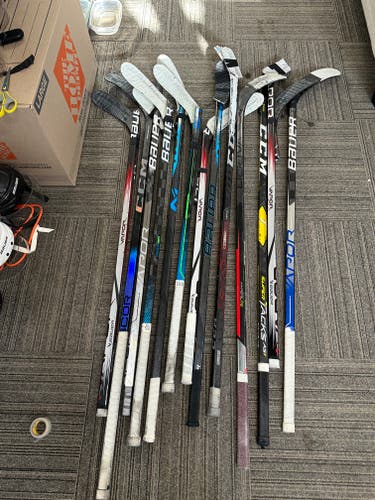 Lot of 13 Broken Hockey Sticks for Repair or Projects | Lot#Q505