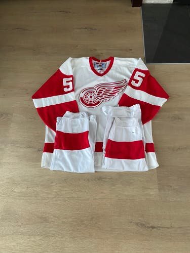 Used Detroit Red Wings Hockey Jersey and Socks