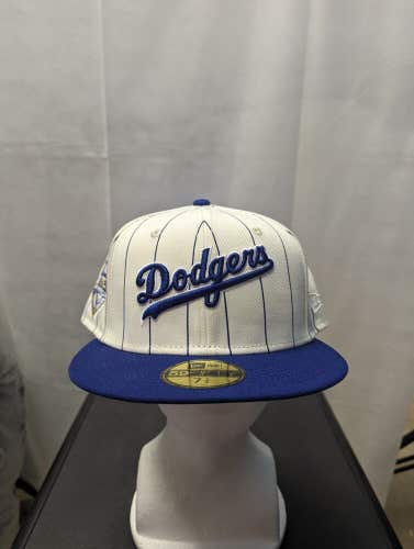 NWS Los Angeles Dodgers Off White Pinstripe New Era 59fifty 7 3/4 MLB