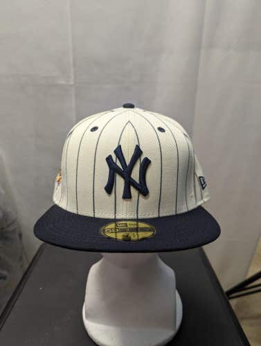 NWS New York Yankees New Era 59fifty Off White Pinstripe 7 1/2 MLB