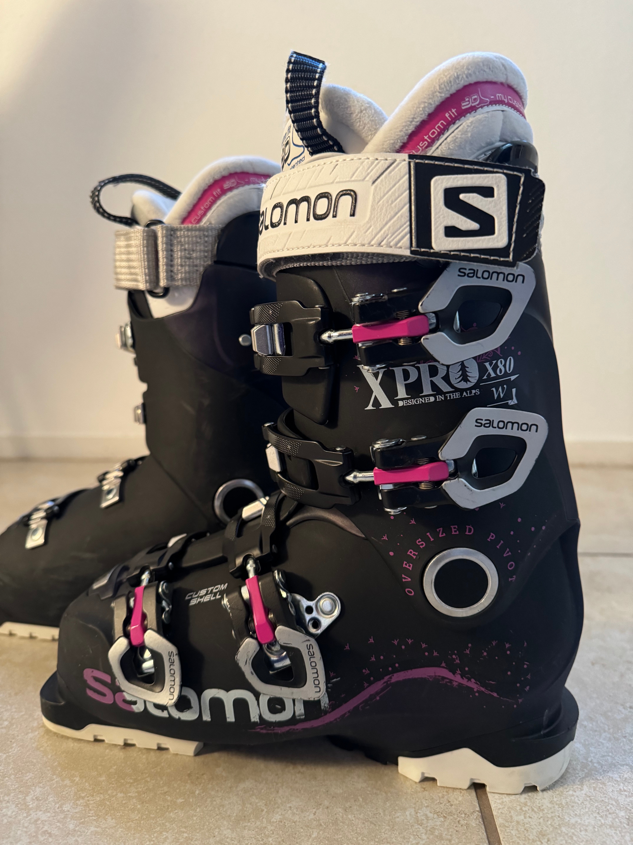Women's Used Salomon All Mountain X-Pro Ski Boots Soft Flex