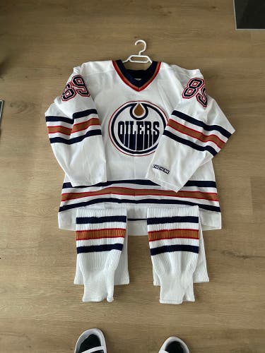 Used Edmonton Oilers Hockey Jersey and Socks