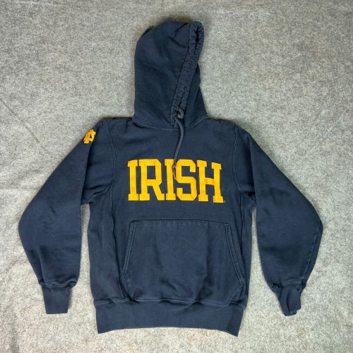 Notre Dame Fighting Irish Men Hoodie Small Navy Gold Sweatshirt Sweater Football
