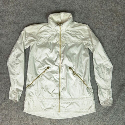 Lululemon Womens Jacket 4 White Gold Lightweight Pockets Zip Outdoor Pack It Up