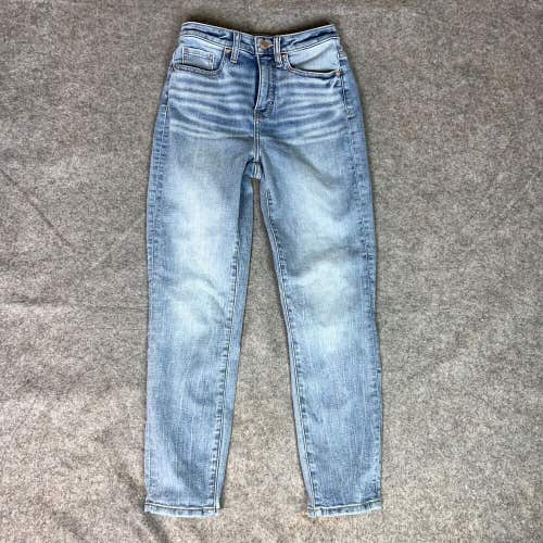 BKE Womens Jeans 23 Mom Denim Pant Tapered Light Wash High Rise Crop Ellie