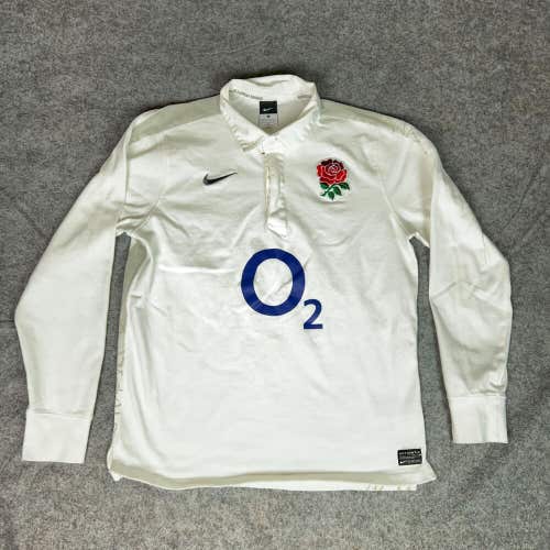 England Mens Polo Shirt White Rugby Jersey National Team Rose Long Sleeve Sport