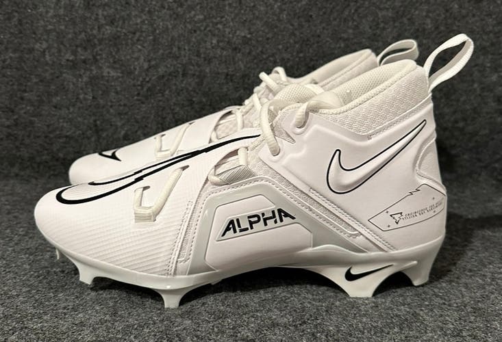 Men’s Nike Alpha Menace Pro 3 Football Cleats  CT6649-109 White Gray Size 12