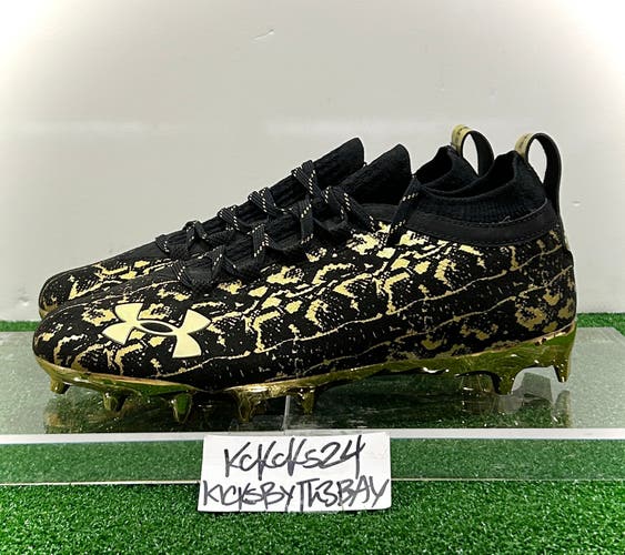 Under Armour Spotlight Lux Suede 2.0 Black Cleats 3024251-001 Mens Size 9 Gold
