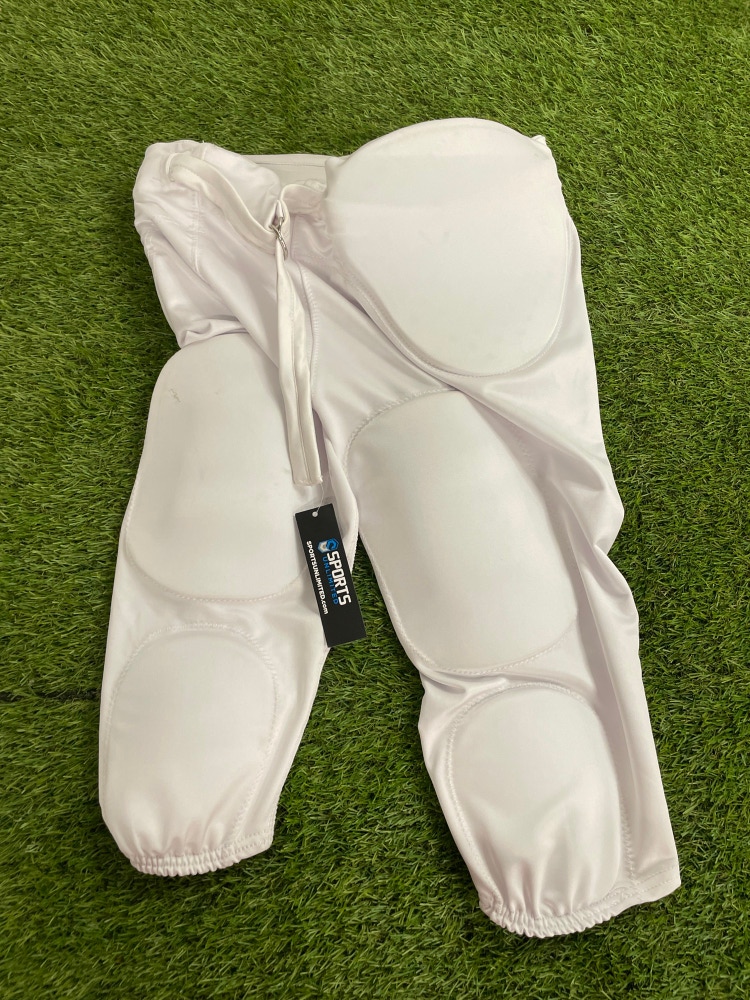 CHAMPRO Ultra Light 7 Piece Pad Set with Slots for Youth Football Pants,  WHITE
