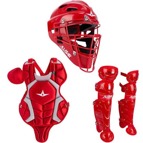 AllStar Youth Player's Series Catcher's Kit Set CKCC912PS NOCSAE Ages 9-12 Red