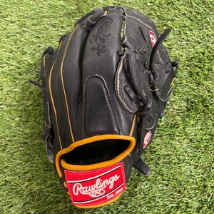 Black Used Rawlings Gamer Series Right Hand Throw Pitcher's Baseball Glove 12"