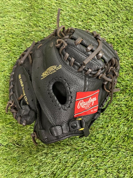 Black Used Rawlings Highlight Series Right Hand Throw Catcher's Baseball Glove 31.5"