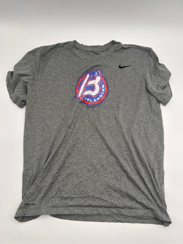 Bridgeport Islanders Pro Stock Team Issued Gray Used Men's Nike Shirt