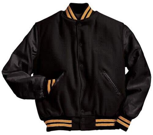 Holloway Mens Original Size XL Black Gold White Varsity Letterman Jacket New