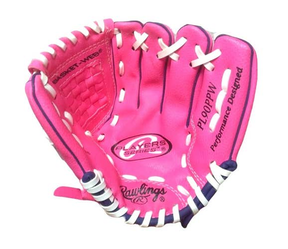 Rawlings Kids' Players Series 9" Youth Baseball Glove, Right Hand Throw - Pink