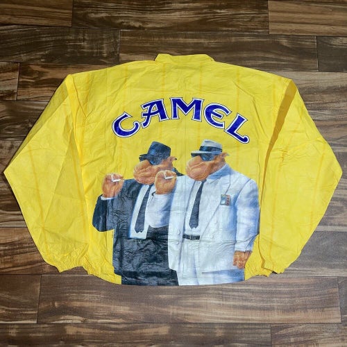 Vintage 1992 Camel Cigarettes Adult XL Graphic Tyvek Light Windbreaker Jacket