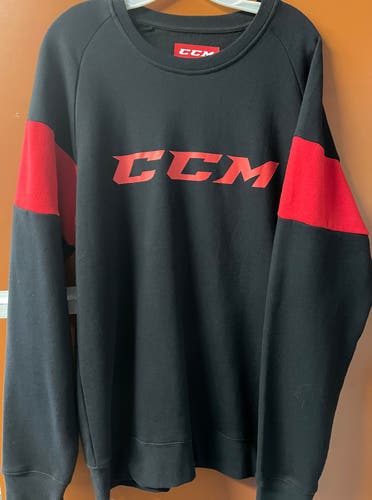 New CCM Hockey Sweatshirt Black/Red XLarge