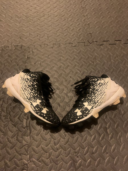 Baseball- Black Used Adult Men's Size 7.0 (Women's 8.0) Molded Cleats Under Armour High Top