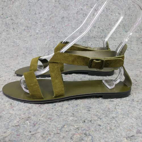 Everlane The Modern Wrap Sandals Womens Shoes Size 11 Strappy Flats Olive Green