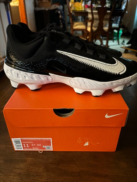 Black Men's Molded Cleats Low Top Nike alpha huarache elite 4