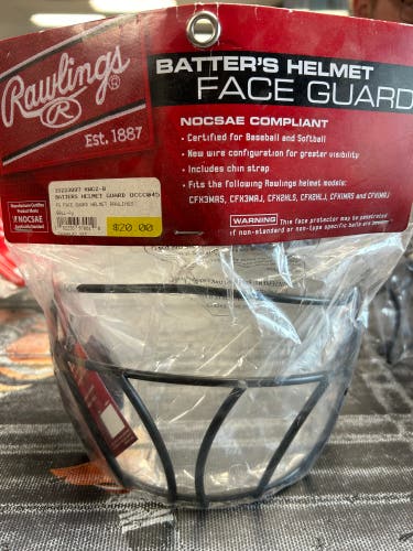 New Rawlings BBWG-B Batter's Helmet Face Guard