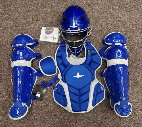 All Star Top Star Youth Ages 8-10 Baseball Catchers Gear Set - Royal Blue