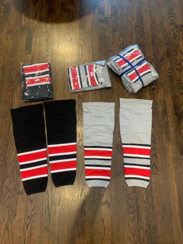 NEW - Team Wisconsin Custom Pro Style Socks - size 26” BLACK or GREY (avail 1 BLK & 6 GREY)