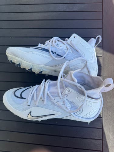 Nike Alpha Huarache 8 Elite Mens Lacrosse Cleats size 9.5 White