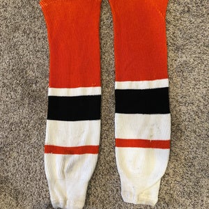 White/Orange/Black Hockey Socks