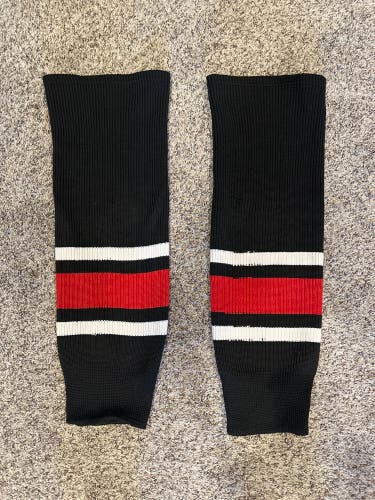 Knit Hockey Socks (Black/Red/White)