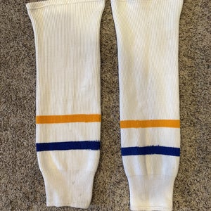 White/Gold/Blue Hockey Socks