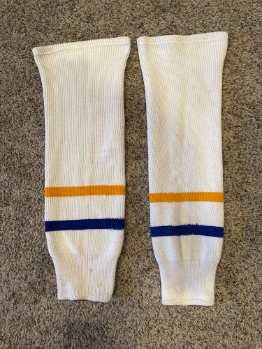 White/Gold/Blue Hockey Socks