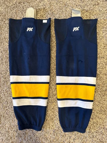 Polyester Hockey Socks (Navy/Yellow/White)