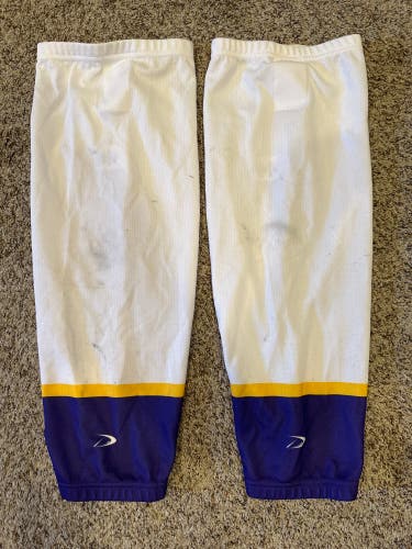 Polyester Hockey Socks (White/Purple/Yellow)